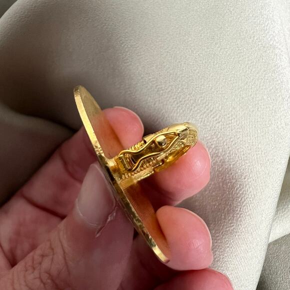 Vintage 60s Cloisonné Hibiscus Scarf Clip | Floral Enamel - Picture 4 of 6